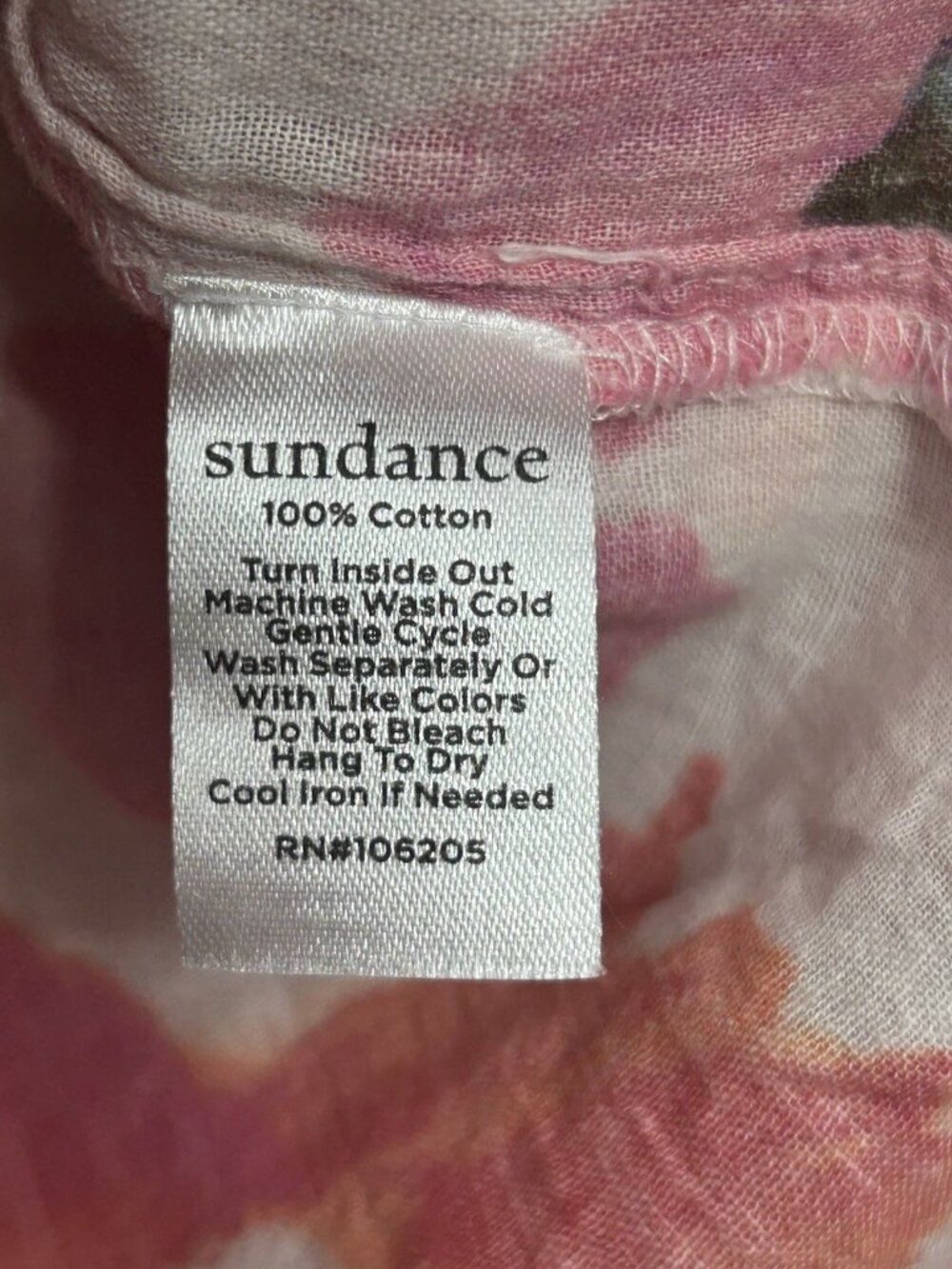 Sundance 100% Cotton Gauzy Floral Button-Up Long-Sleeve Shirt Medium Poppy - Picture 5 of 5